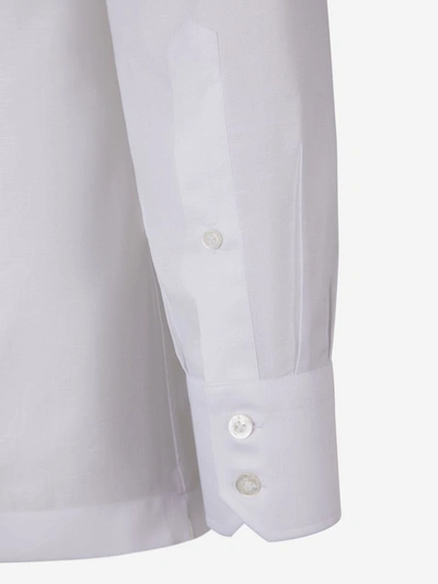 Shop Fray Cotton And Linen Shirt In White