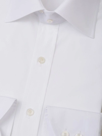 Shop Tom Ford Plain Cotton Shirt In White