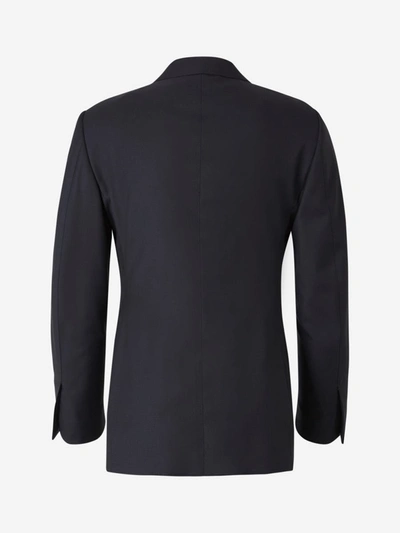 Shop Tom Ford Wool Tuxedo Suit In Midnight Blue With Black Lapel And Piping