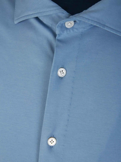 Shop Vincenzo Di Ruggiero Stretch Knit Shirt In Blau Cel