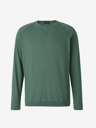 Shop Zanone Round Neck Sweatshirt In Green