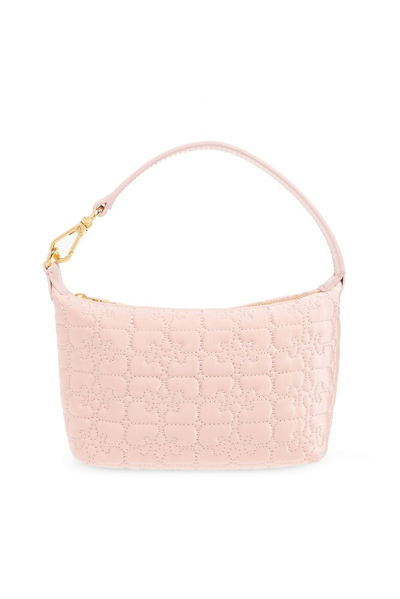 Shop Ganni Butterfly Small Handbag In Pink
