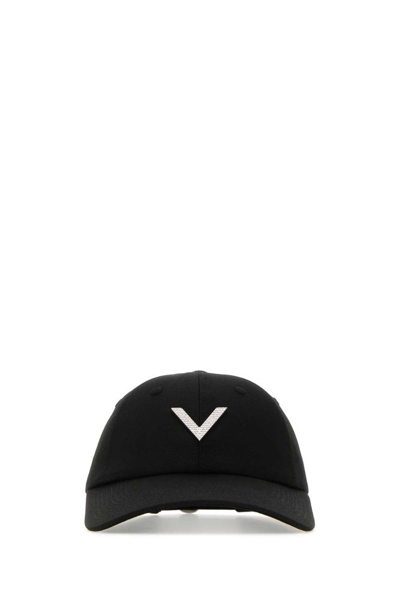 Shop Valentino Logo Plaque Baseball Cap In Black
