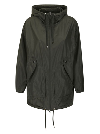 Shop Moncler Melia Hooded Raincoat In Black