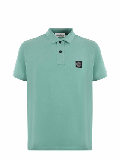 Shop Stone Island Compass Patch Short In Green
