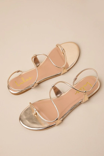 Shop Lulus Evren Gold Metallic Slingback Flat Sandals