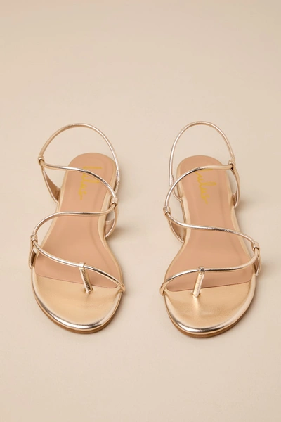 Shop Lulus Evren Gold Metallic Slingback Flat Sandals