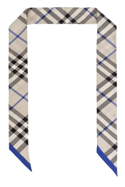 Shop Burberry House Check Contrasted Trim Scarf In Multi