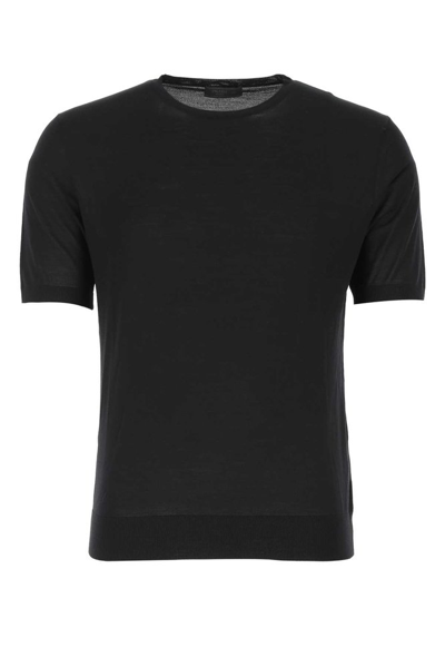 Shop Prada Knitted Slim Fit T In Black