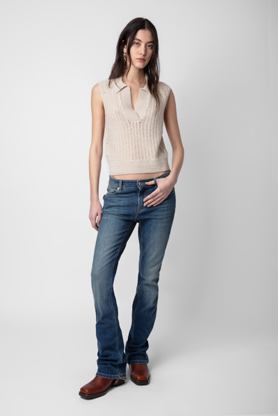 Shop Zadig & Voltaire Lunny Jumper 100% Merino Wool In Ecru