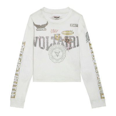 Shop Zadig & Voltaire Iona Voltaire Diamanté T-shirt In Judo