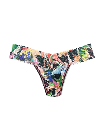 Shop Hanky Panky Printed Signature Lace Low Rise Thong In Multicolor