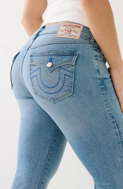 Shop True Religion Brand Jeans Billie Mid Rise Straight Leg Jeans In Medium Cloudless Wash