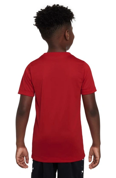 Shop Nike Kids' Dri-fit Legend T-shirt In University Red/ White