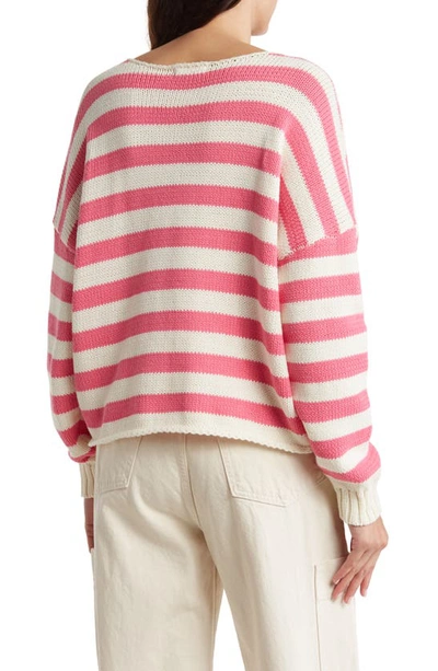 Shop Blu Pepper Stripe Pullover Sweater In Pink