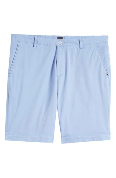 Shop Hugo Boss Slice Stretch Twill Shorts In Open Blue