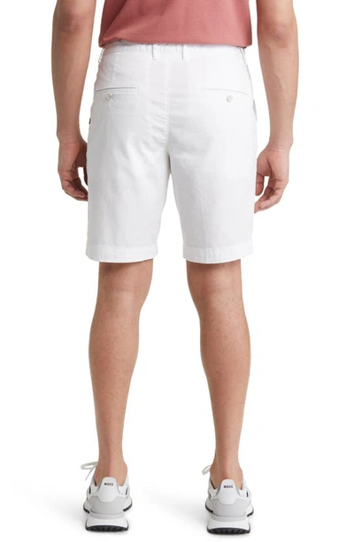 Hugo Boss Slice Stretch Twill Shorts In White