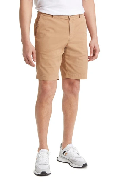Shop Hugo Boss Slice Stretch Twill Shorts In Medium Beige