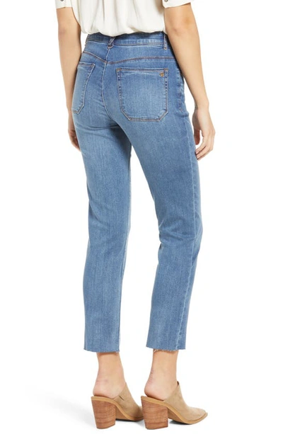 Wit & Wisdom 'ab'solution Raw Hem Slim Straight Jeans In Mbla-mid Blue Artisanal
