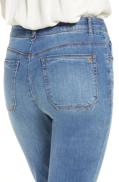 Wit & Wisdom 'ab'solution Raw Hem Slim Straight Jeans In Mbla-mid Blue Artisanal