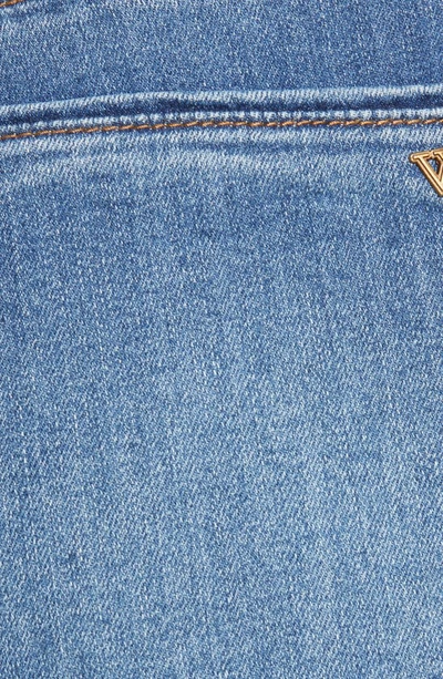 Wit & Wisdom 'ab'solution Raw Hem Slim Straight Jeans In Mbla-mid Blue Artisanal