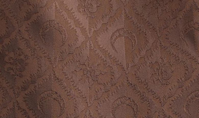 Marine Serre Moon Diamant Jacquard Satin Button-up Shirt In Brown