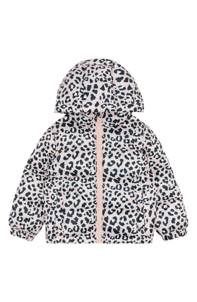 Shop Miles The Label Kids' Animal Print Recycled Polyester Packable Jacket In 401 Light Pink