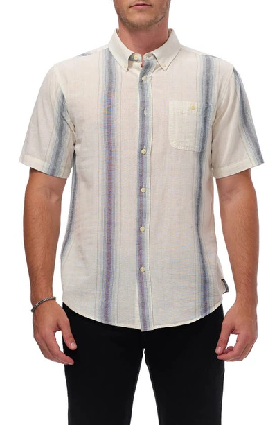 Shop Ezekiel Dragger Short Sleeve Woven Shirt In Bone