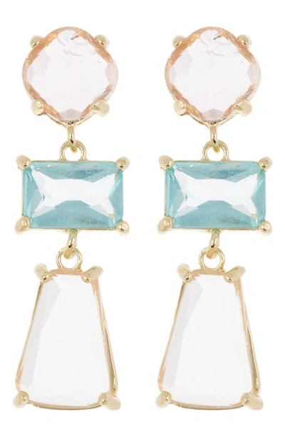 Shop Cara Crystal Drop Earrings In Pink Multi