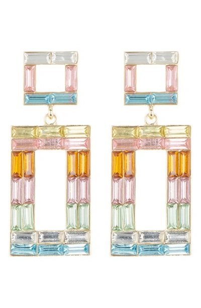 Shop Cara Crystal Statement Drop Earrings In Pink Multi