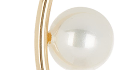 Shop Cara Imitation Pearl Hoop Earrings In Gold