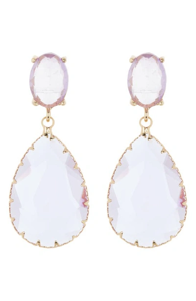 Shop Cara Crystal Drop Earrings In Lilac