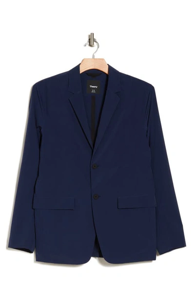 Shop Theory Euclid Front Button Wool Blazer In Sur