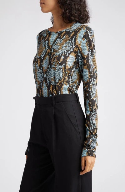 Proenza Schouler Printed Snake T-shirt In Black Multi