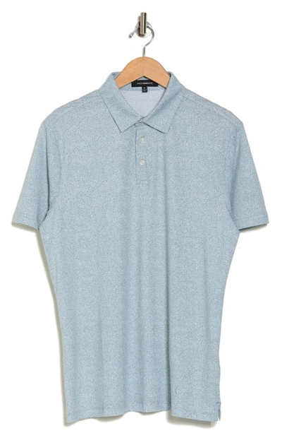 Shop Westzeroone Scribble Short Sleeve Polo In Teal