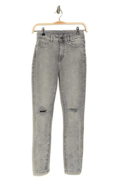 Shop Dl1961 Farrow Instasculpt High Waist Ripped Ankle Skinny Jeans In Chalk Distressed