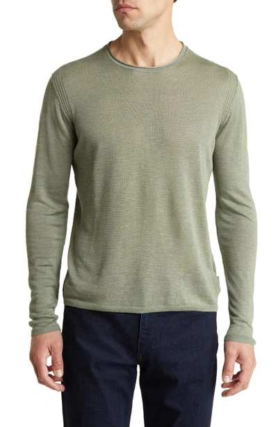 Shop John Varvatos Lex Linen Blend Slub Sweater In Legume