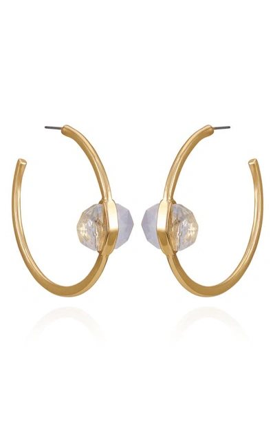 Shop Vince Camuto Clearly Disco Hoop Earrings In Gold Tone