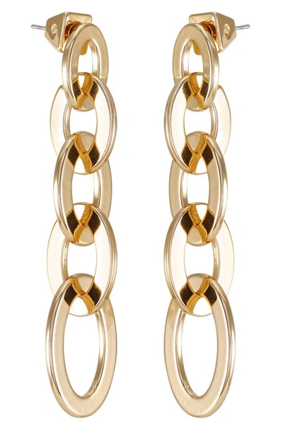 Shop Vince Camuto Clearly Disco Link Drop Earrings In Gold Tone
