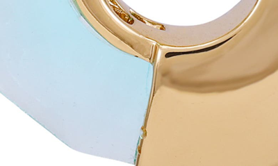 Shop Vince Camuto Clearly Disco Hoop Earrings In Light Blue/ Gold Tone
