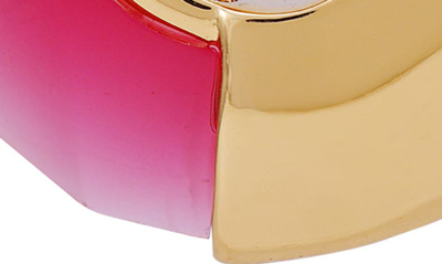 Shop Vince Camuto Clearly Disco Hoop Earrings In Pink/ Gold Tone
