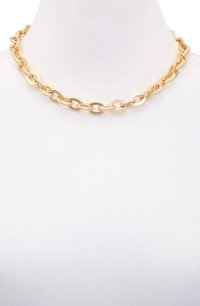 Shop Vince Camuto Clearly Disco Oval Link Necklace In Gold Tone