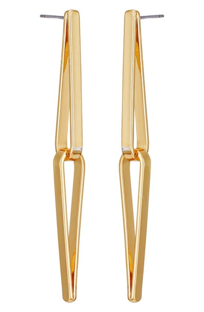 Shop Vince Camuto Clearly Disco Drop Earrings In Gold Tone
