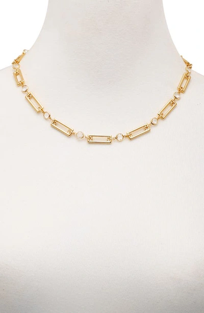 Shop Vince Camuto Rectangle Link Necklace In Gold Tone