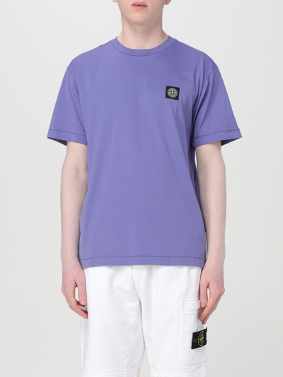 Shop Stone Island T-shirt  Men Color Violet