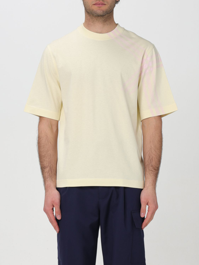 Shop Burberry T-shirt  Men Color Straw Yellow