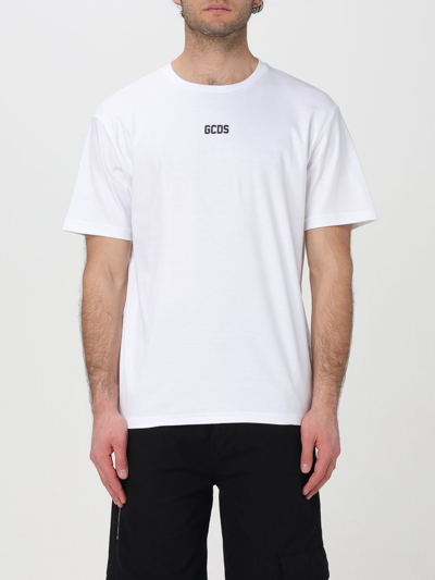 Gcds Logo-appliqqué Cotton T-shirt In White