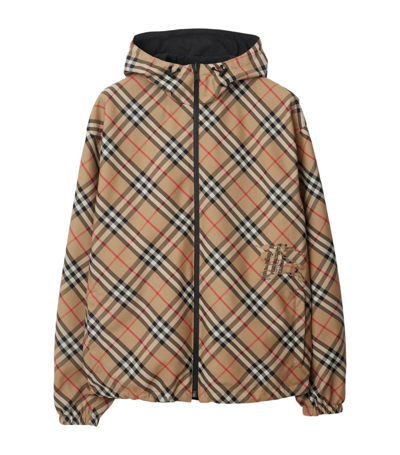 Shop Burberry Reversible Check Jacket In Brown