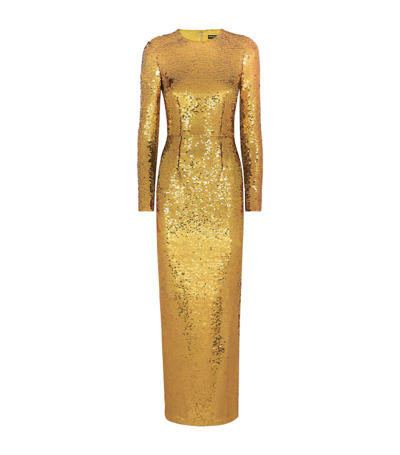 Shop Dolce & Gabbana Sequin-embellished Gown In Multi