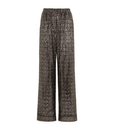 Shop Dolce & Gabbana Sequinned Wide-leg Trousers In Multi